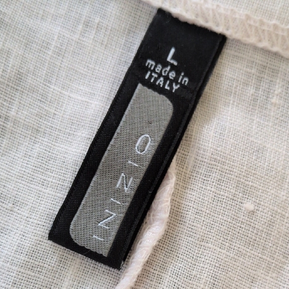 INIZIO Italy ONZ I Pink Linen Lagenlook Swirl-Hem Mixed Media Tunic Top, L - Picture 3 of 13